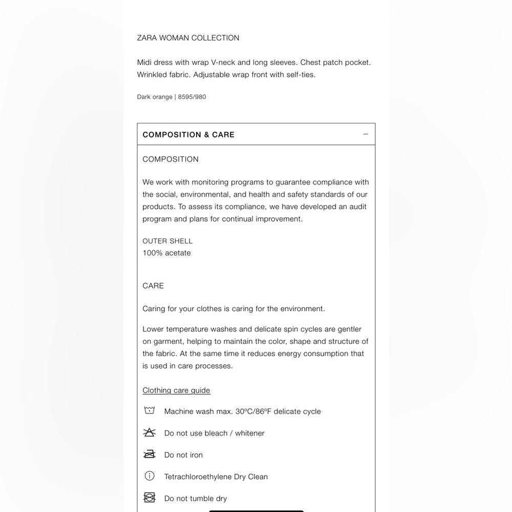 ZARA satin effect dress NWT $129 kimono - Picture 9 of 9